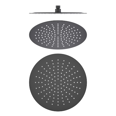 Kibi Circular 12 Metal Ultra Thin Profile Rain Shower Head 1.75 GPM - Matte Black SH1201MB